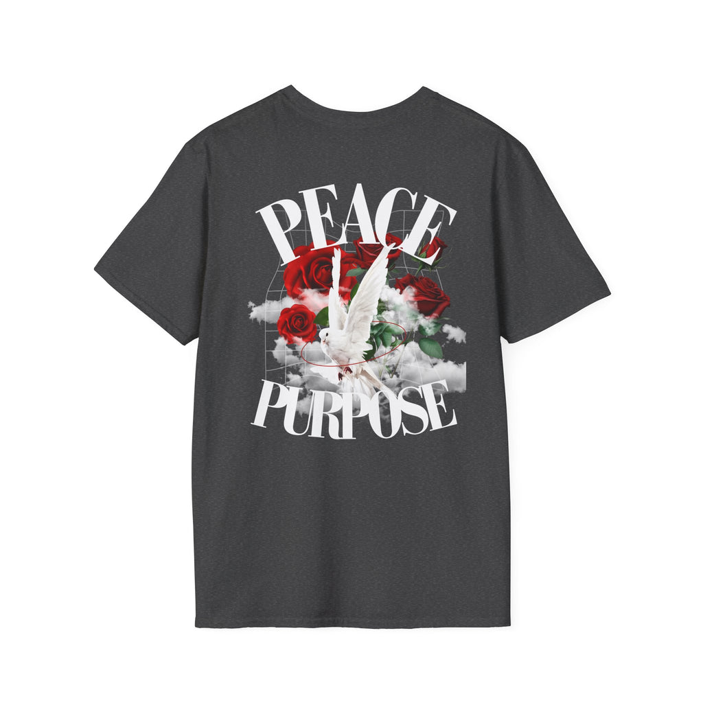 Peace & Purpose T-Shirt — Dove, Roses & Cloud Graphic Tee