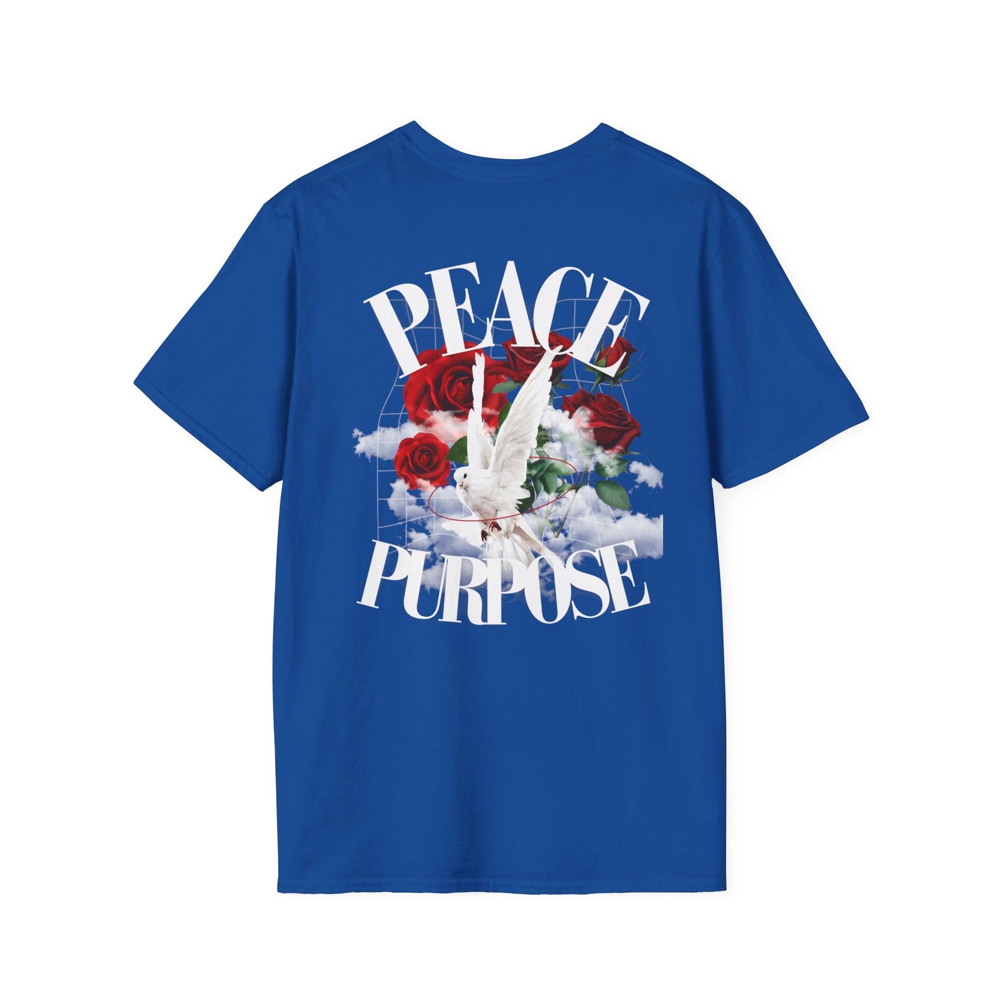 Peace & Purpose T-Shirt — Dove, Roses & Cloud Graphic Tee