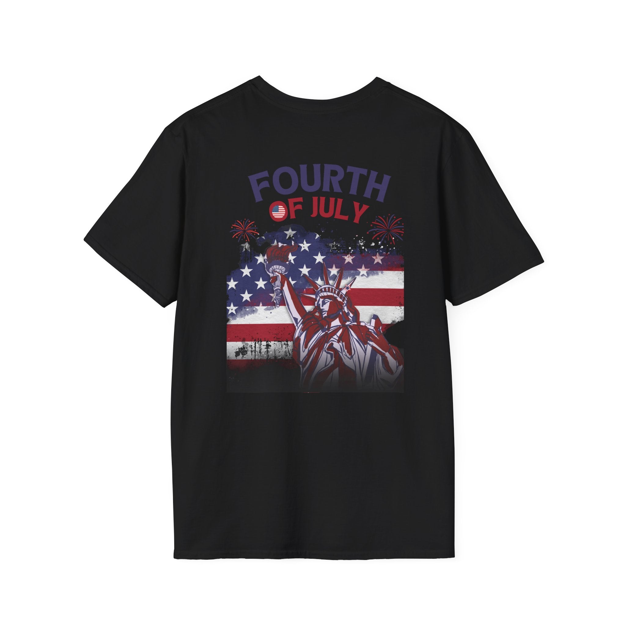 Fourth of July Statue of Liberty T-Shirt – American Flag Fireworks Patriotic Tee