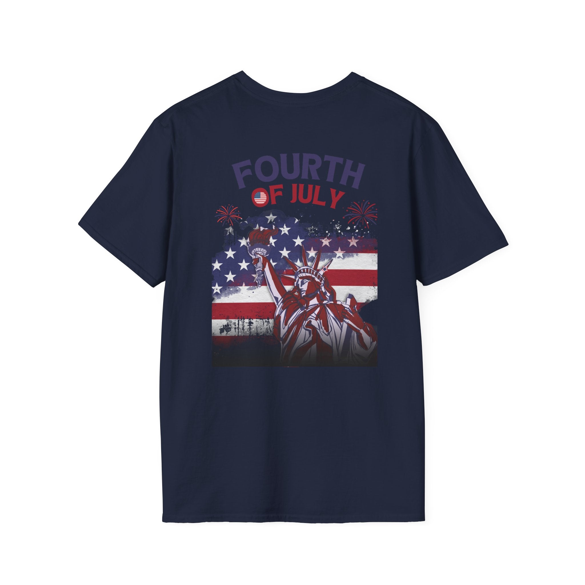 Fourth of July Statue of Liberty T-Shirt – American Flag Fireworks Patriotic Tee