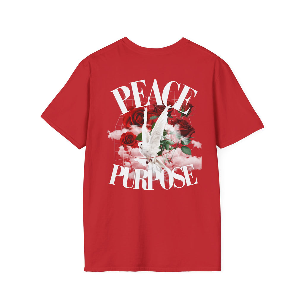 Peace & Purpose T-Shirt — Dove, Roses & Cloud Graphic Tee